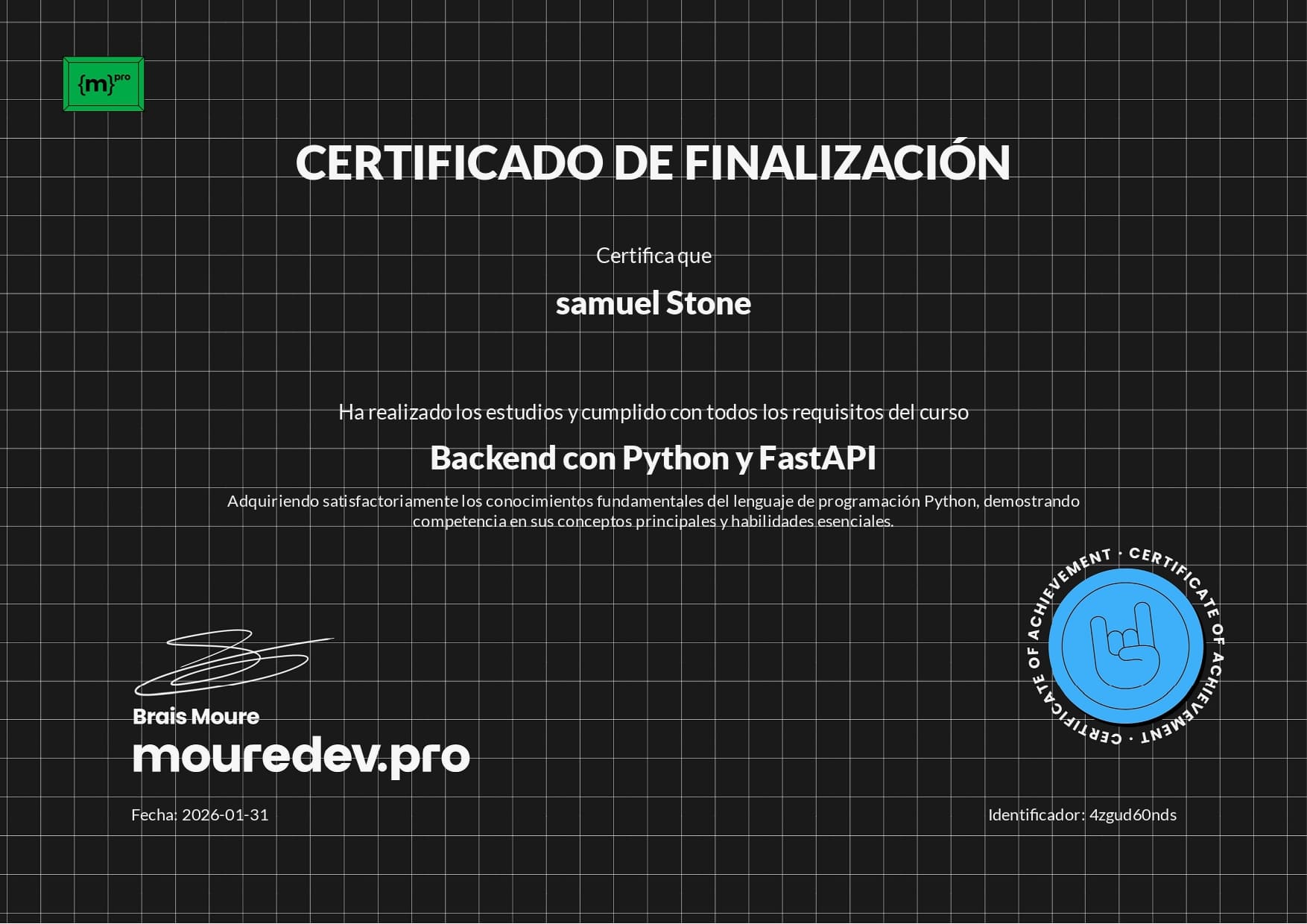 Certificado Backend FastAPI